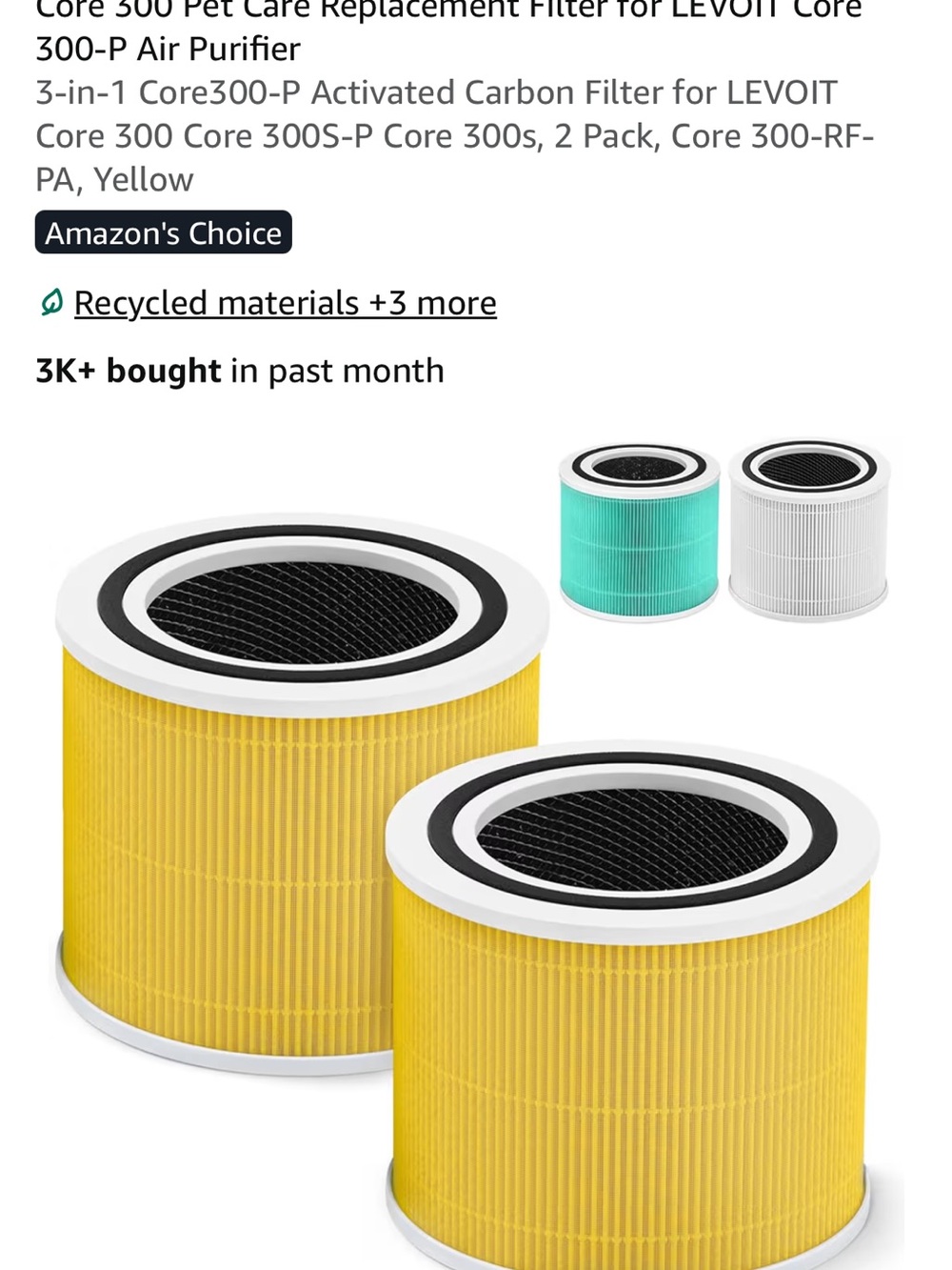 HEPA Replacement Air Filter for – Yellow